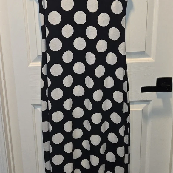 NWT Lularoe Dani LG Polka Dot B&W Maxi Dress Super Versatile One & Done or Layer - Picture 2 of 14